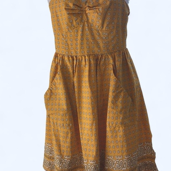 Anthropologie Dresses & Skirts - Anthropologie Girls of Savoy Yellow Patterned babydoll Sundress with pockets 2